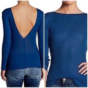 Free People Intimately deep sea V back ribbed tee